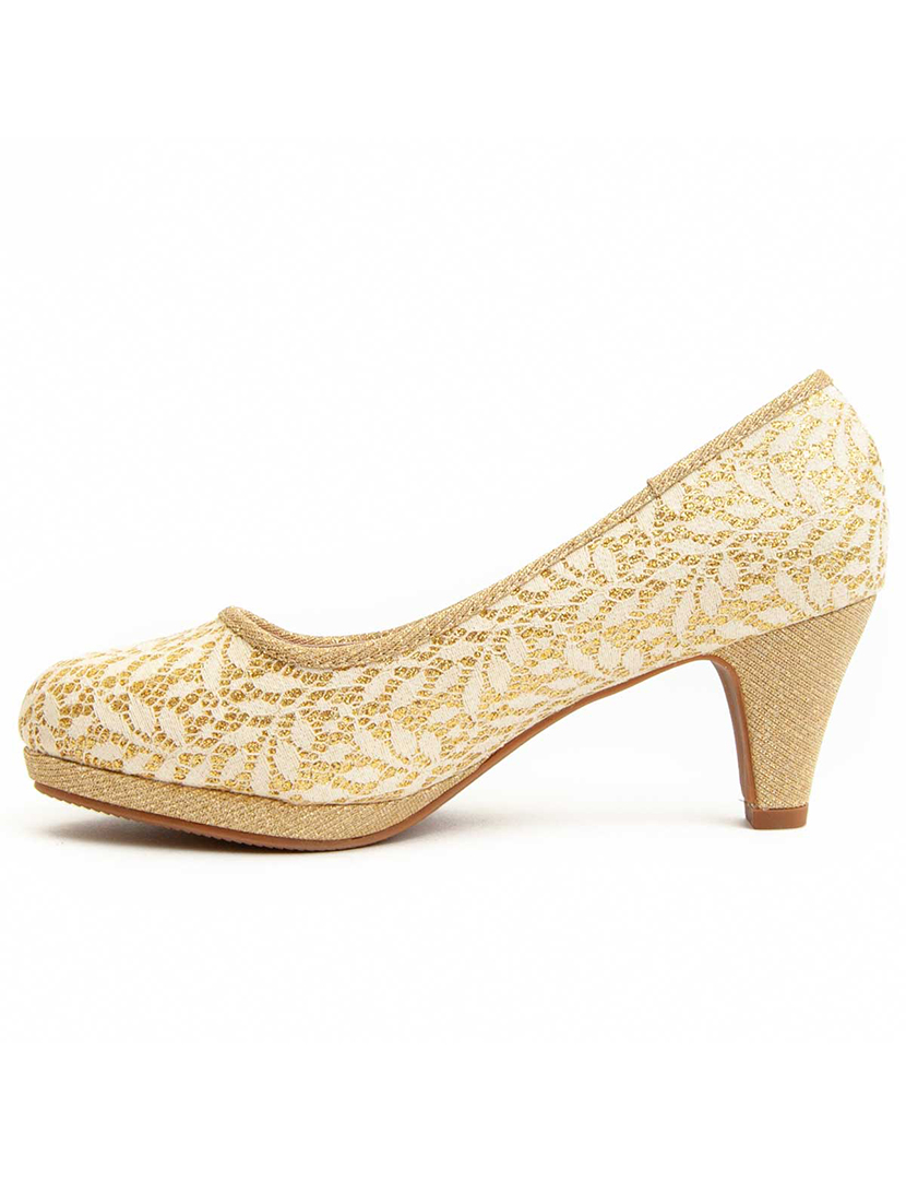 Sapatos de Salto Senhora Dourado
