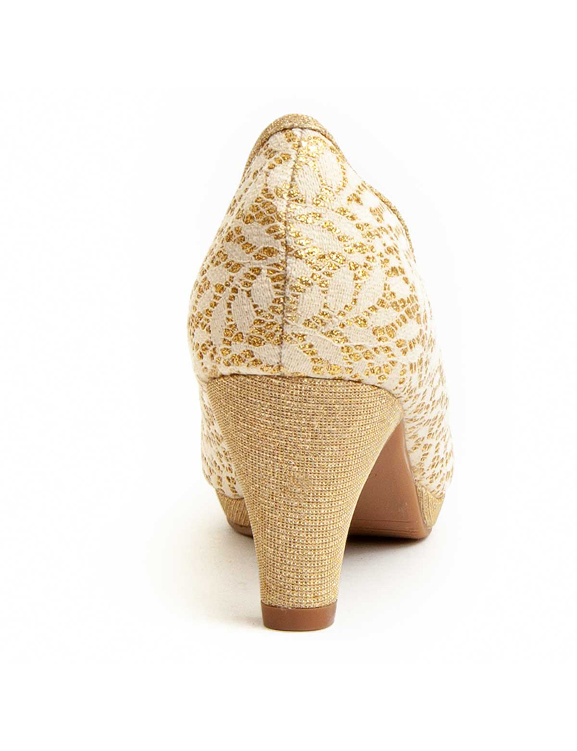 Sapatos de Salto Senhora Dourado