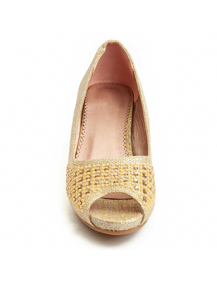 Sapatos de Salto Senhora Dourado