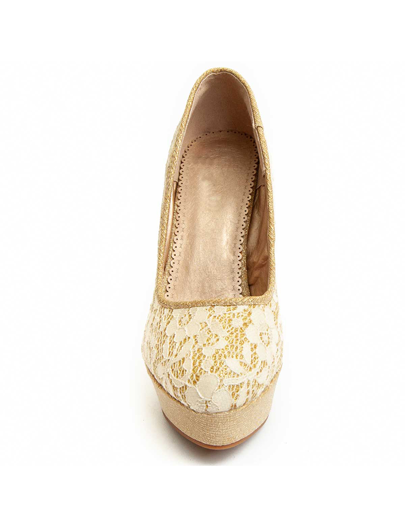 Sapatos de Salto Senhora Dourado
