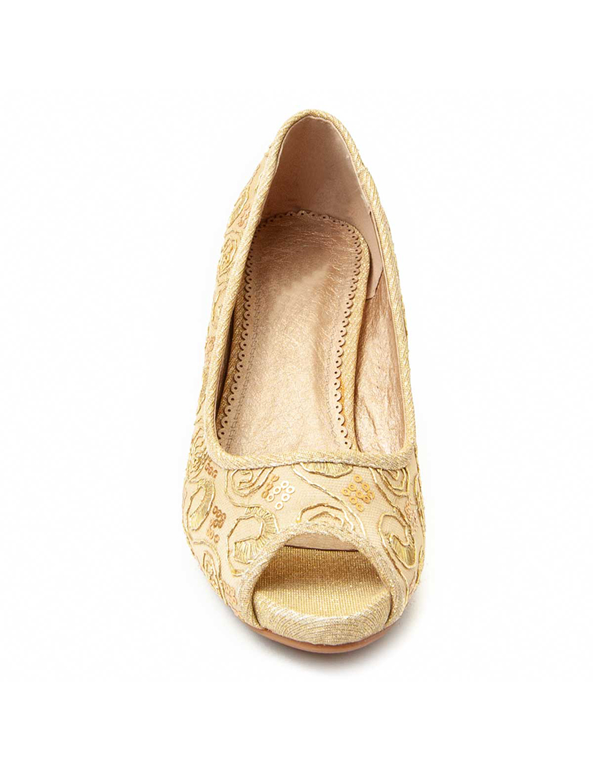 Sapatos de Salto Senhora Dourado