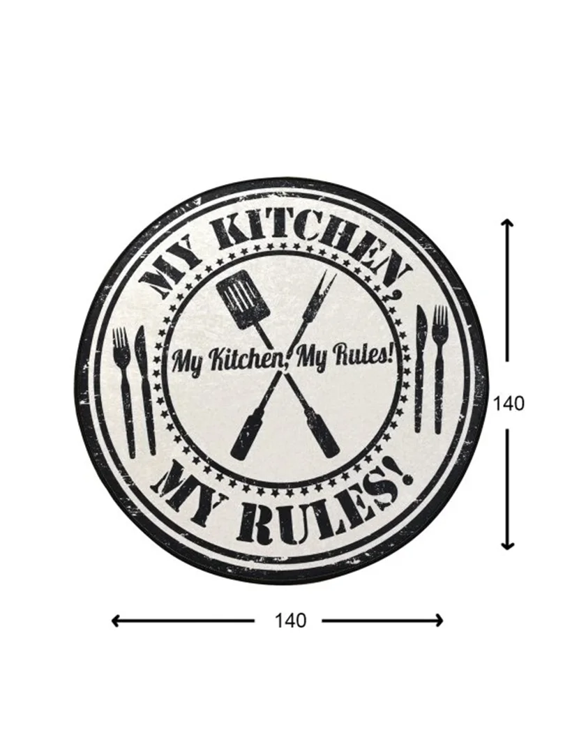 Tapete My Kitchen My Rules Redondo 140cm