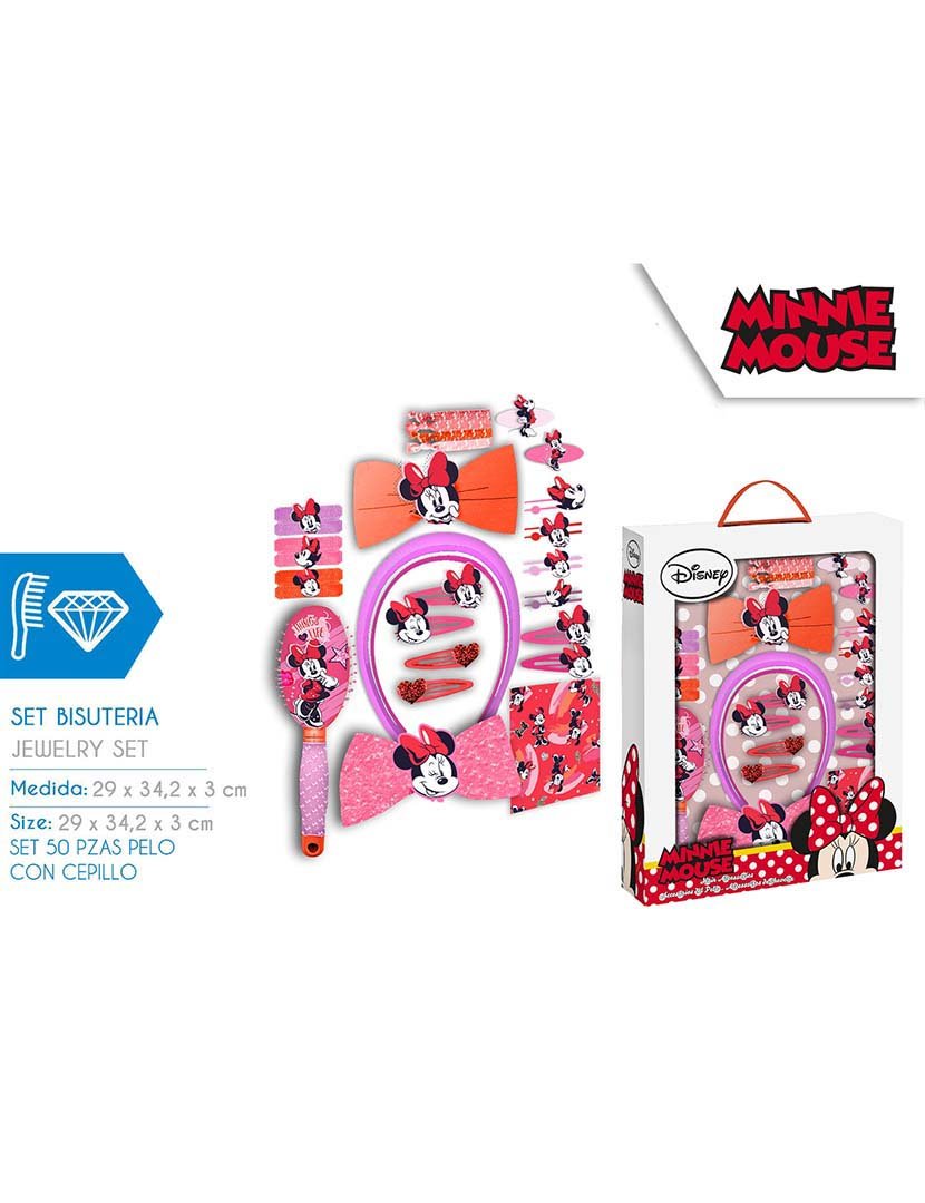 Conj. 34pzs de Cabelo c/ Escova Minnie