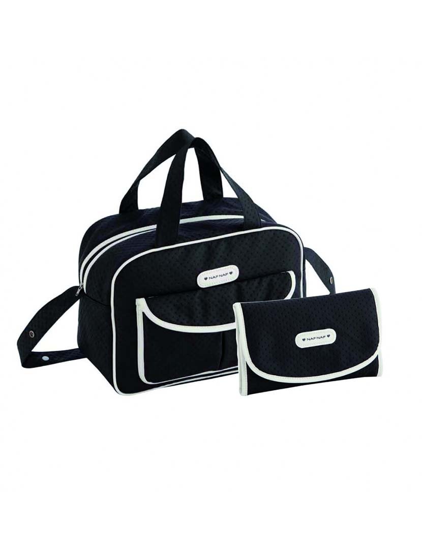 Bolsa Maternidade NAF Pontos NAF Preto (19 x 39 x 28 cm)