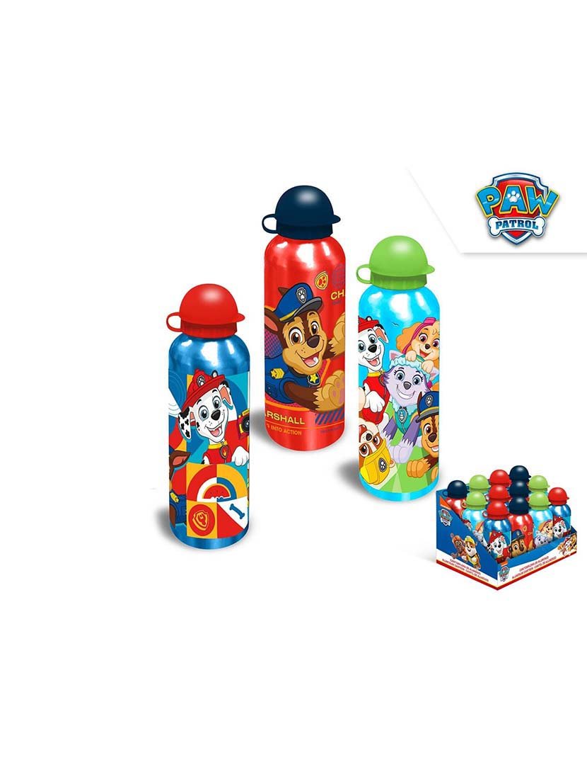 Botella de Aluminio 500Ml 3 Diseños Paw Patrol
