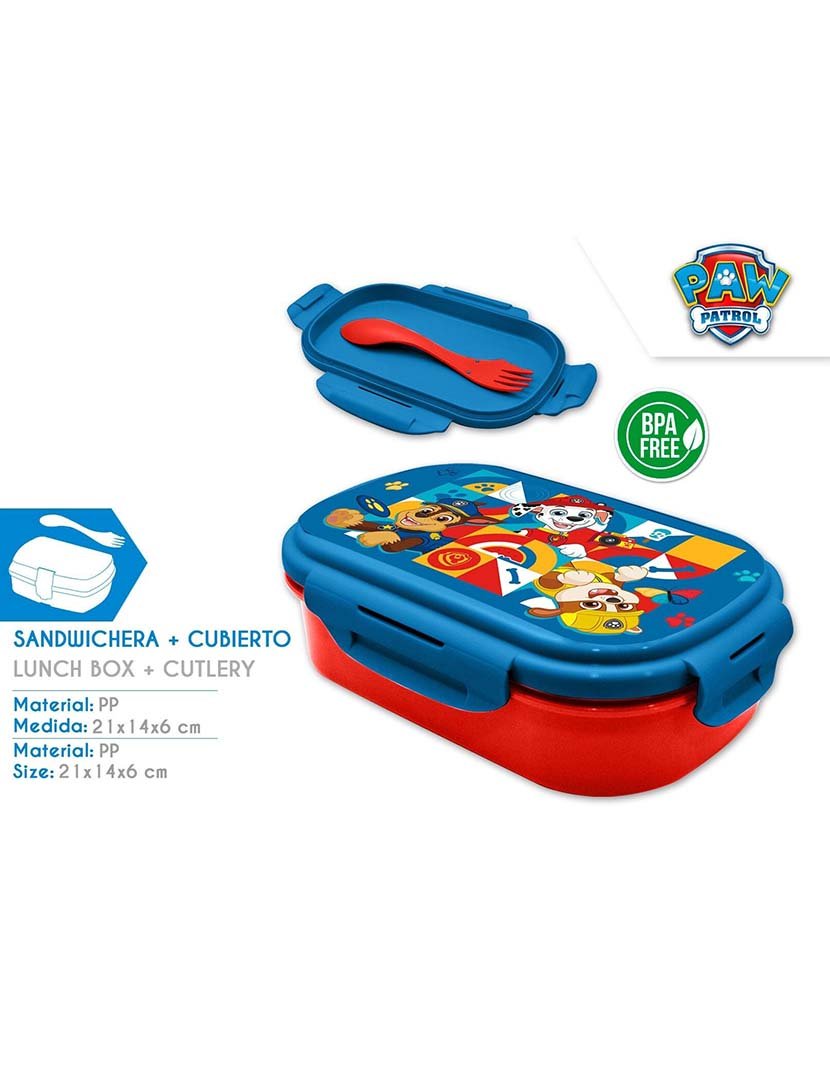 Sandwichera con Tapa Paw Patrol 6X1