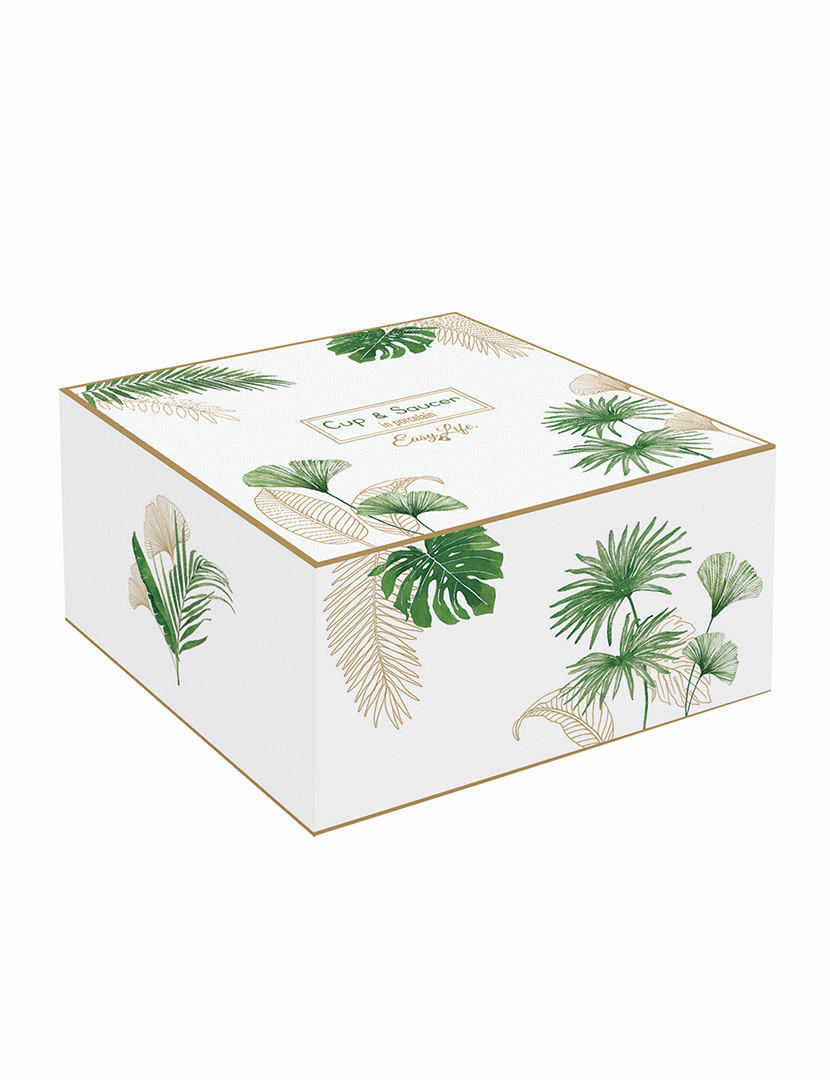 Conjunto de Taza de 200ml + Plato de Porcelana EXOTIQUE