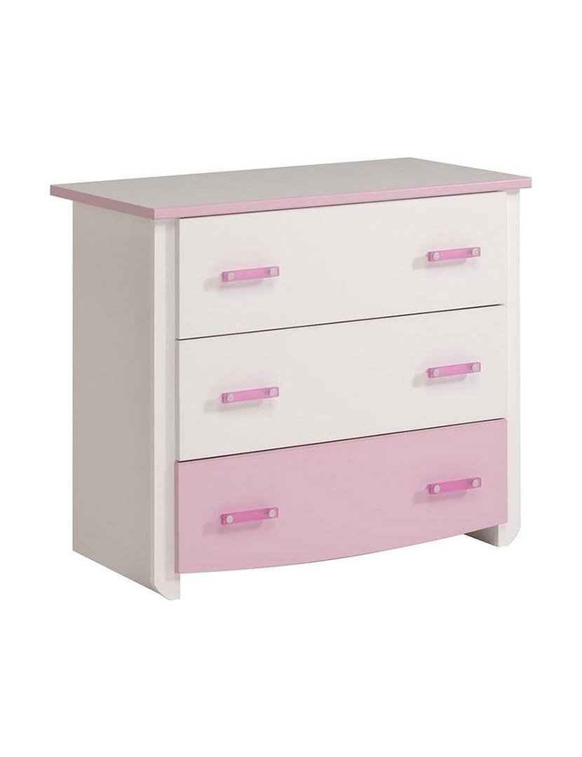 Cómoda Biotiful Blanca y Rosa 79x45x45cm