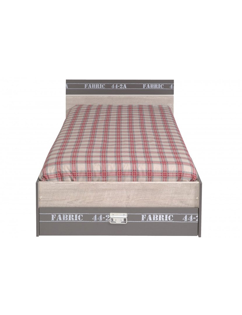 Cama Fabric Carvalho e Cinzento 90x200cm