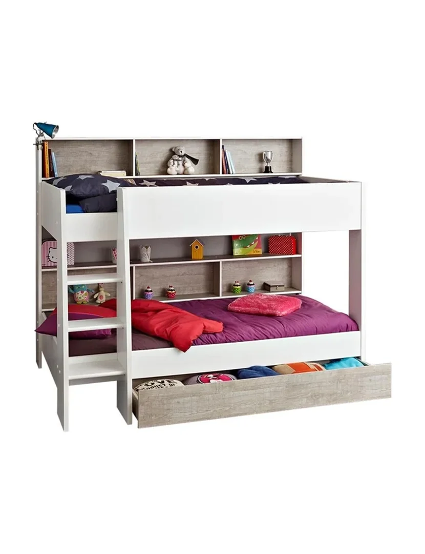 Cajón de Cama Taylor Blanco y Gris Claro