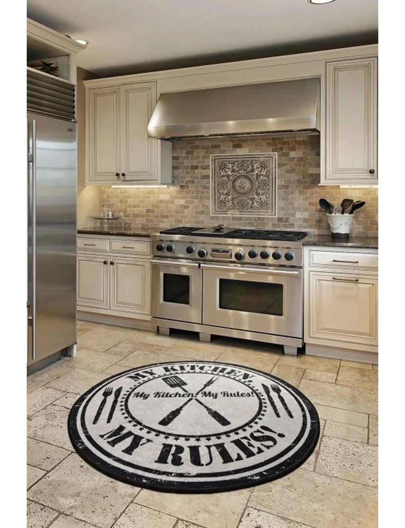 Tapete My Kitchen My Rules Redondo 140cm
